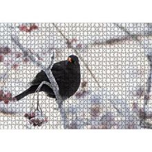 Cakapuzzle Karlı Dalların Üzerindeki Karatavuk 120 Parça Ahşap Puzzle