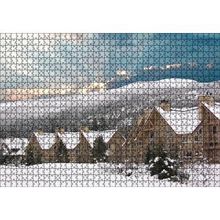 Cakapuzzle Karlı Tepeler ve Bulutların Ardındaki Güneş 120 Parça Ahşap Puzzle