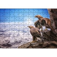 Cakapuzzle Kayalıklardan Yeryüzünü İzleyen Kartallar ve Bulutlar 120 Parça Ahşap Puzzle
