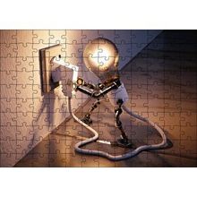 Cakapuzzle Kendi Fişini Takan Ampul Adam 120 Parça Ahşap Puzzle