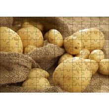 Cakapuzzle Keten Çuval ve Patatesler 120 Parça Ahşap Puzzle