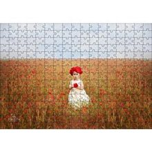 Cakapuzzle Kırmızı Gelincikler ve Küçük Kız 120 Parça Ahşap Puzzle