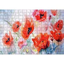Cakapuzzle Kırmızı Gelincikler Yağlı Boya Resmi 120 Parça Ahşap Puzzle