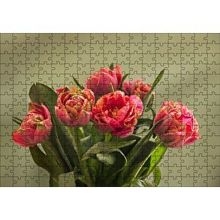 Cakapuzzle Kırmızı Laleler ve Yeşil Yaprakları 120 Parça Ahşap Puzzle