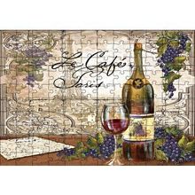 Cakapuzzle Kırmızı Tablo Kadeh Paris Görseli Mektup 120 Parça Ahşap Puzzle