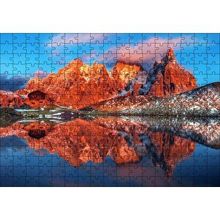 Cakapuzzle Kızıl Dağlar Berrak Göl Karlı Tepeler 120 Parça Ahşap Puzzle