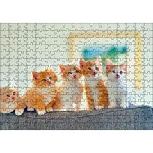 Cakapuzzle Koltukta Sarı Beyaz Yavru Kediler 120 Parça Ahşap Puzzle