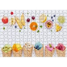 Cakapuzzle Kornetlerde Mevveli Dondurmalar Beyaz Zemin 120 Parça Ahşap Puzzle
