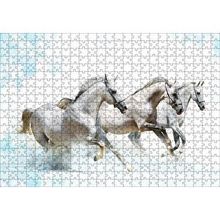 Cakapuzzle Koşan Beyaz Üç Beyaz Atlar 120 Parça Puzzle