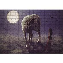 Cakapuzzle Kurt Kadın Gecede Dolun Ay 120 Parça Ahşap Puzzle