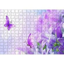 Cakapuzzle Lavantalar ve Mor Kelebekler 120 Parça Ahşap Puzzle