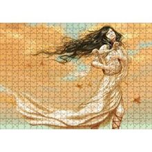 Cakapuzzle Lir Çalan Mistik Kız ve Kuşlar 120 Parça Ahşap Puzzle