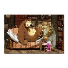 Cakapuzzle Masha Ayıyı Çay İçmeye Çağırır Görseli 120 Parça Ahşap Puzzle
