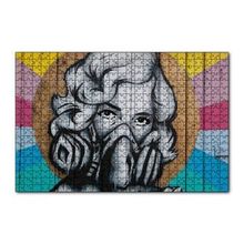 Cakapuzzle Maskeli Kadın Duvar Boyama 120 Parça Ahşap Puzzle