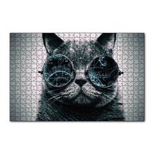 Cakapuzzle Matematik İşlemli Gözlüklü Kedi 120 Parça Ahşap Puzzle