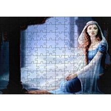 Cakapuzzle Mavi Elbiseli Kadın ve Sütunlar 120 Parça Ahşap Puzzle