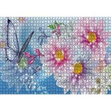 Cakapuzzle Mavi Kelebekler Çiçekler 120 Parça Puzzle