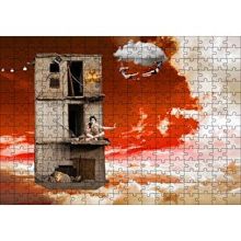 Cakapuzzle Metruk Bina Trapezciler ve Bulutlar 120 Parça Ahşap Puzzle