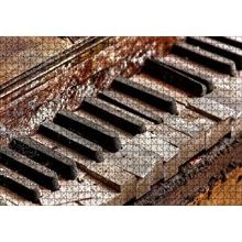 Cakapuzzle Metruk Piyanonun Tuşları Yakın Çekim 120 Parça Ahşap Puzzle