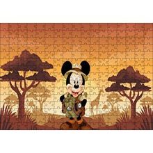 Cakapuzzle Mickey Mouse Çizgi Film Safari Gün Batımı 120 Parça Ahşap Puzzle