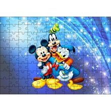 Cakapuzzle Mickey Mouse Donald Duck Ve Pluto 120 Parça Ahşap Puzzle