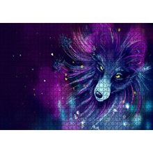 Cakapuzzle Mor Tilki Işıltılar Yapboz MDF Puzzle