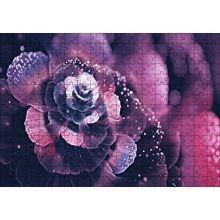 Cakapuzzle Mor Ve Beyaz Soyut Çiçek Görseli 120 Parça Ahşap Puzzle