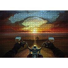 Cakapuzzle Motorcu Uzun İnce Yol 120 Parça Ahşap Puzzle