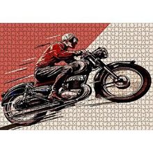 Cakapuzzle Motosiklet Ve Sürücüsü Eksizi Görseli 120 Parça Ahşap Puzzle