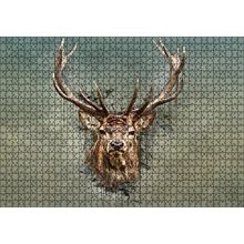 Cakapuzzle Muhteşem Boynuzlu Geyik Yeşil Zemin 120 Parça Ahşap Puzzle