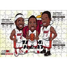 Cakapuzzle NBA Lebron Dwyane Chris Karikatürize 120 Parça Ahşap Puzzle