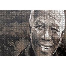 Cakapuzzle Nelson Mandela Yağlı Boya Siyah Beyaz 120 Parça Ahşap Puzzle