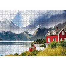Cakapuzzle Norveç Dağ Göl Evi 120 Parça Ahşap Puzzle