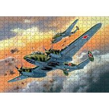 Cakapuzzle Nostaljik Bombardıman Savaş Uçakları Çizim 120 Parça Ahşap Puzzle