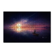 Cakapuzzle Okyanusta Günbatımı Sandal ve Çocuk 120 Parça Ahşap Puzzle