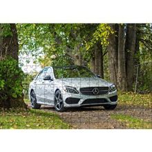 Cakapuzzle Orman Patikası ve Gri Mercedes 120 Parça Ahşap Puzzle