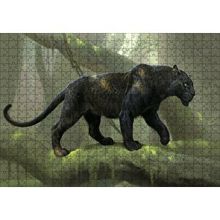 Cakapuzzle Orman Ve Kara Panter Görseli 120 Parça Ahşap Puzzle