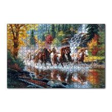 Cakapuzzle Ormanda Akarsu Şelale ve Yaban Atları 120 Parça Ahşap Puzzle