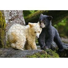 Cakapuzzle Ormanda Sarı Ve Siya Ayı Yavruları Görseli 120 Parça Ahşap Puzzle