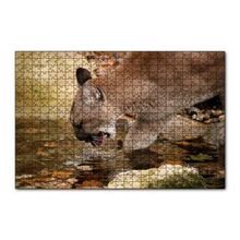 Cakapuzzle Ormandaki Puma Derede Su İçerken Görseli 120 Parça Ahşap Puzzle