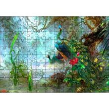 Cakapuzzle Ormandaki Tavuskuşu Çitti Görseli 120 Parça Ahşap Puzzle