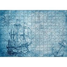 Cakapuzzle Orta Dünya Haritası ve Yelkenli Gemi 120 Parça Ahşap Puzzle