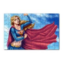 Cakapuzzle Pelerinli Güçlü Süper Kız Görseli 120 Parça Ahşap Puzzle