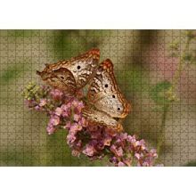 Cakapuzzle Pembe Çiçekler ve Bir Çift Kelebek 120 Parça Ahşap Puzzle