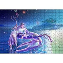Cakapuzzle Perisi ve Yengeç Burcu Görseli 120 Parça Ahşap Puzzle