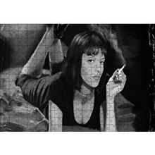Cakapuzzle Pulp Fiction Ucuz Roman 1994 Siyah Baeyaz Görseli 120 Parça Ahşap Puzzle