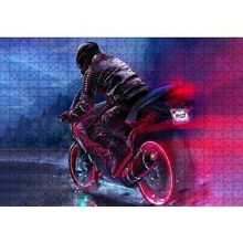 Cakapuzzle Racing Motorsiklet İllüstrasyon 120 Parça Ahşap Puzzle