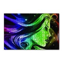 Cakapuzzle Renkli Dijital Sanat Kadın Portre 120 Parça Ahşap Puzzle