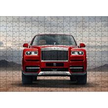 Cakapuzzle Rollsroyce Cullinan Kırmızı Cephe Görseli 120 Parça Ahşap Puzzle