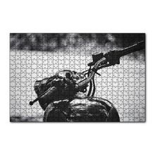 Cakapuzzle Royal Enfield Motorsiklet Depo ve Gidon Siyah Beyaz 120 Parça Ahşap Puzzle